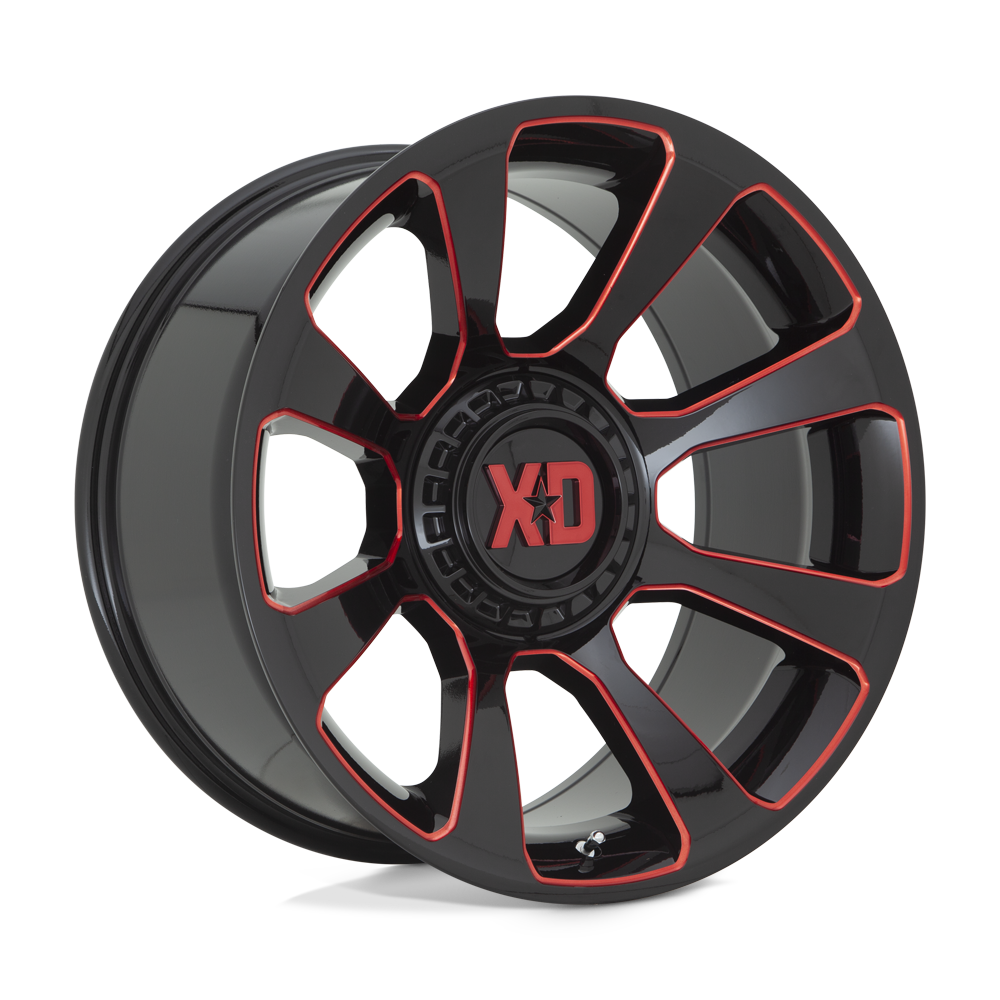 Xd Xd854 Reactor 20x9 20x9 18 Offset In Gloss Black Milled W/ Red Tint