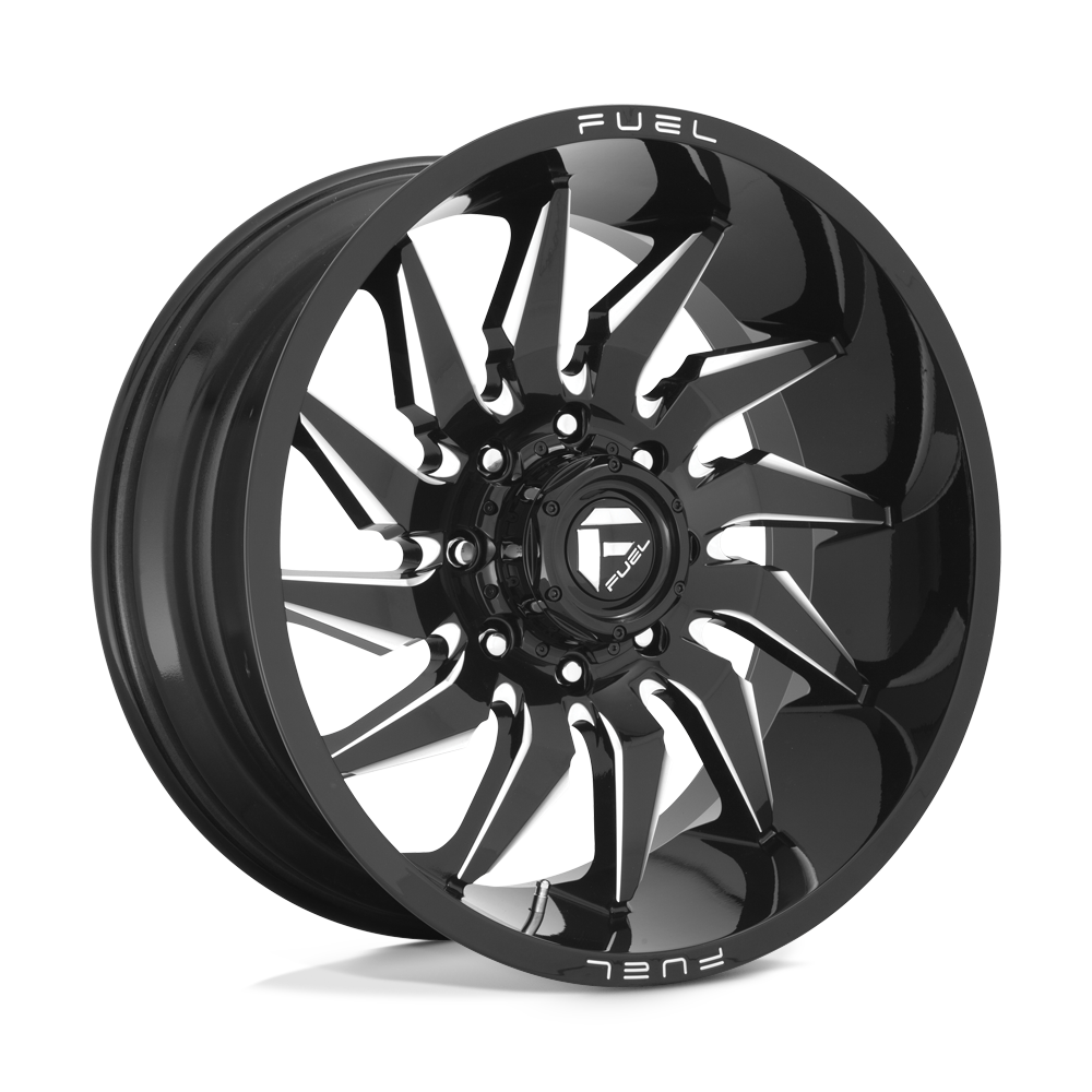 Fuel 1pc D744 Saber 24x12 24x12 -44 Offset In Gloss Black Milled