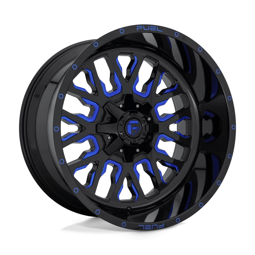 Fuel D645 Stroke Wheels in Gloss Black Blue Tinted Clear Finish