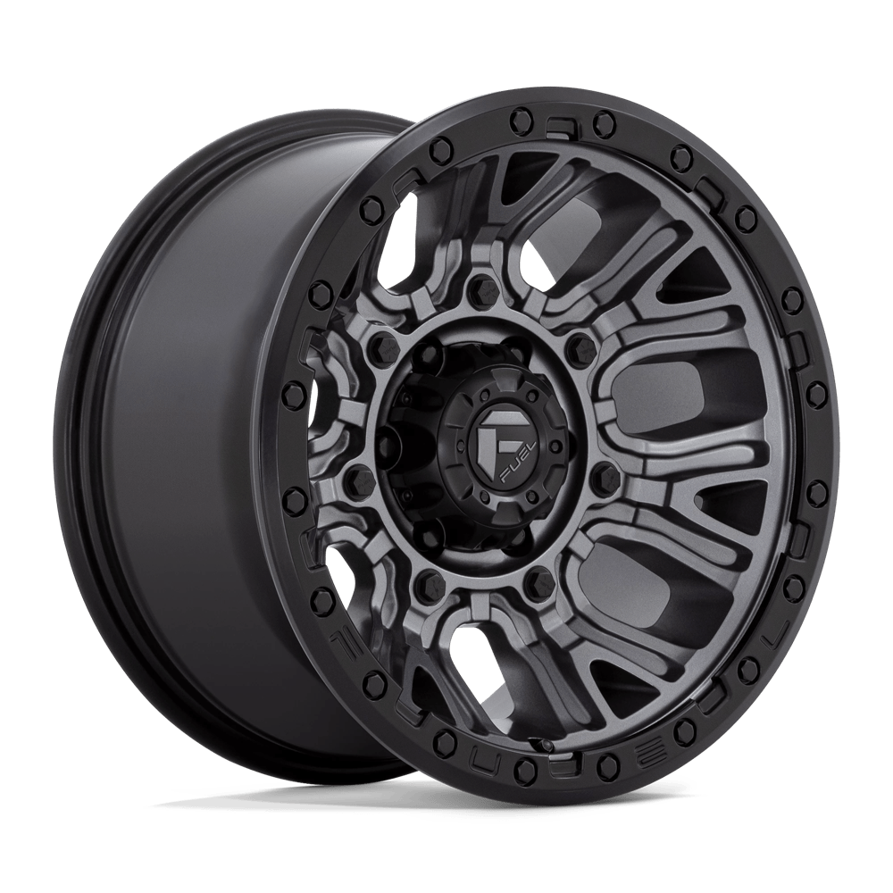 Fuel D825 Traction Wheels in Matte Gunmetal W/ Black Ring Finish