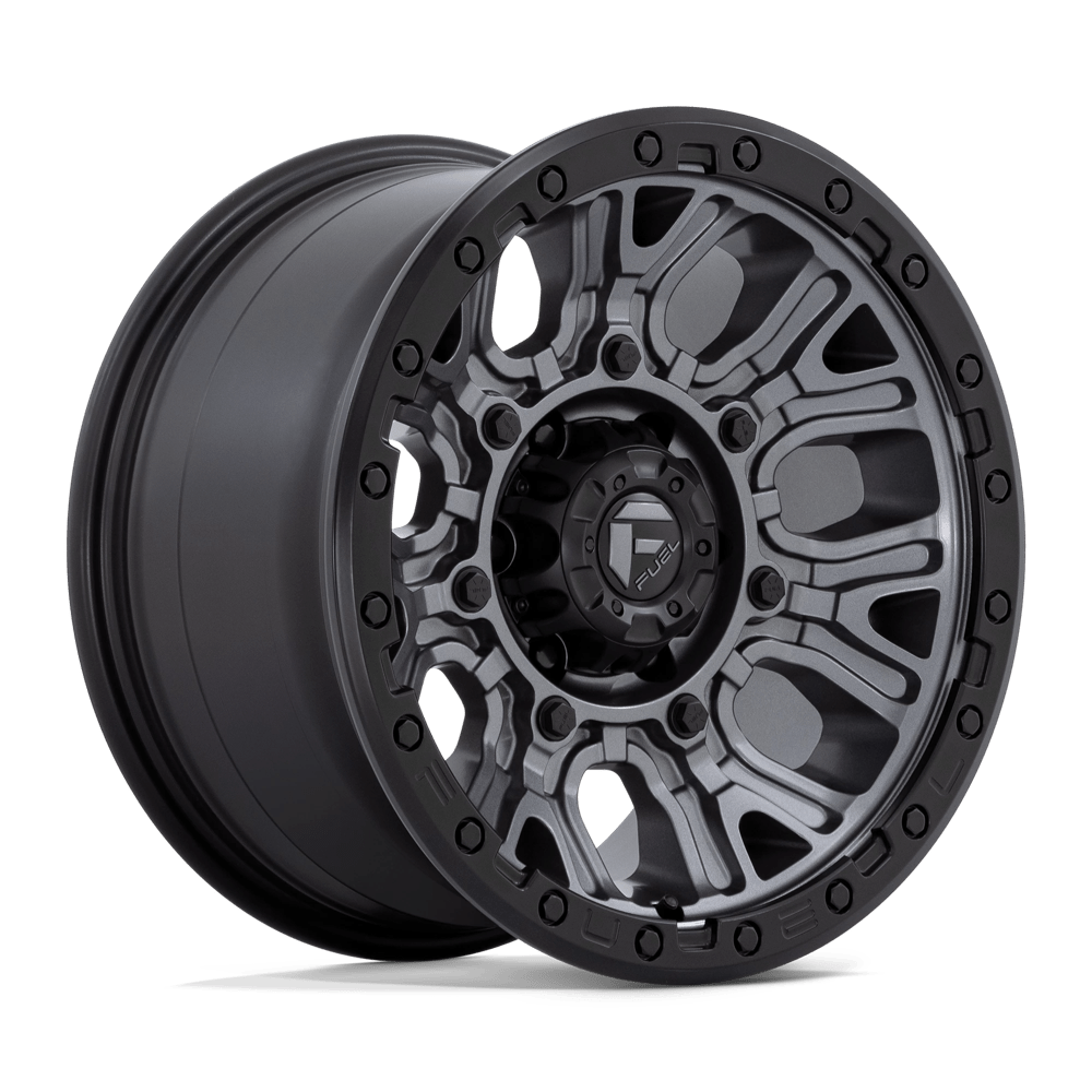 Fuel D825 Traction Wheels in Matte Gunmetal W/ Black Ring Finish