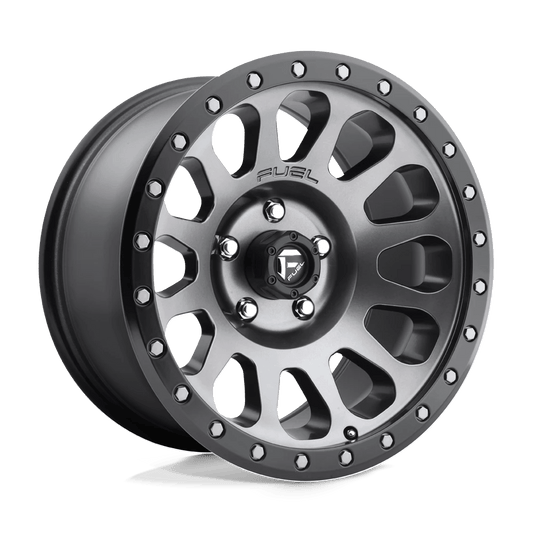 Fuel D601 Vector Wheels in Matte Gun Metal Black Bead Ring Finish