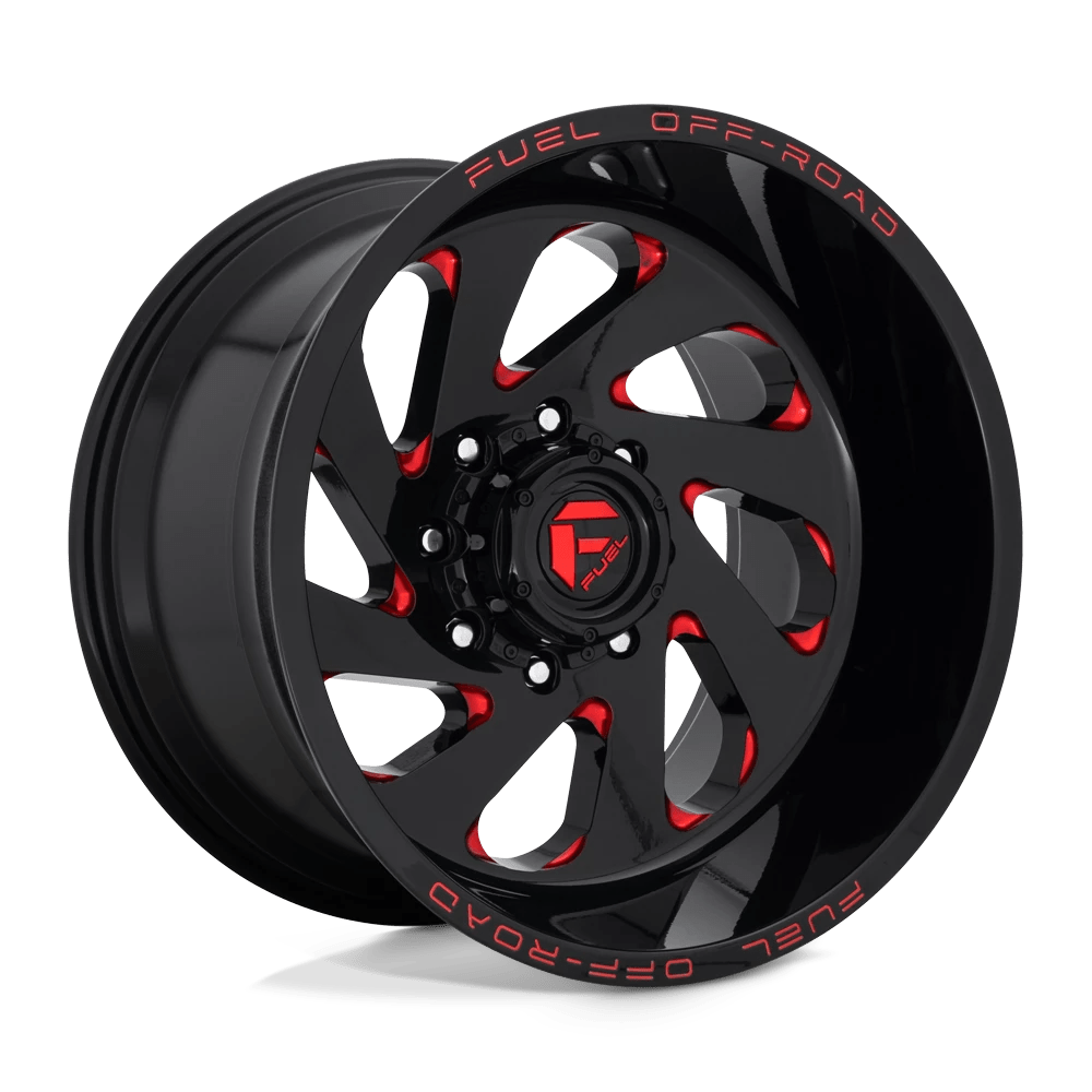 Fuel D638 Vortex Wheels in Gloss Black Red Tinted Clear Finish