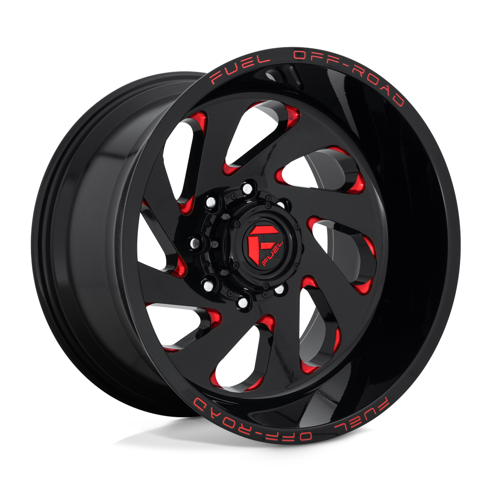 Fuel 1pc D638 Vortex 20x12 20x12 -44 Offset In Gloss Black Red Tinted Clear