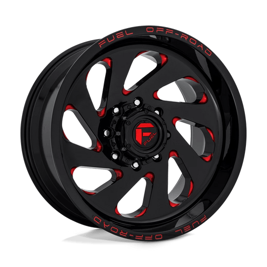 Fuel D638 Vortex Wheels in Gloss Black Red Tinted Clear Finish