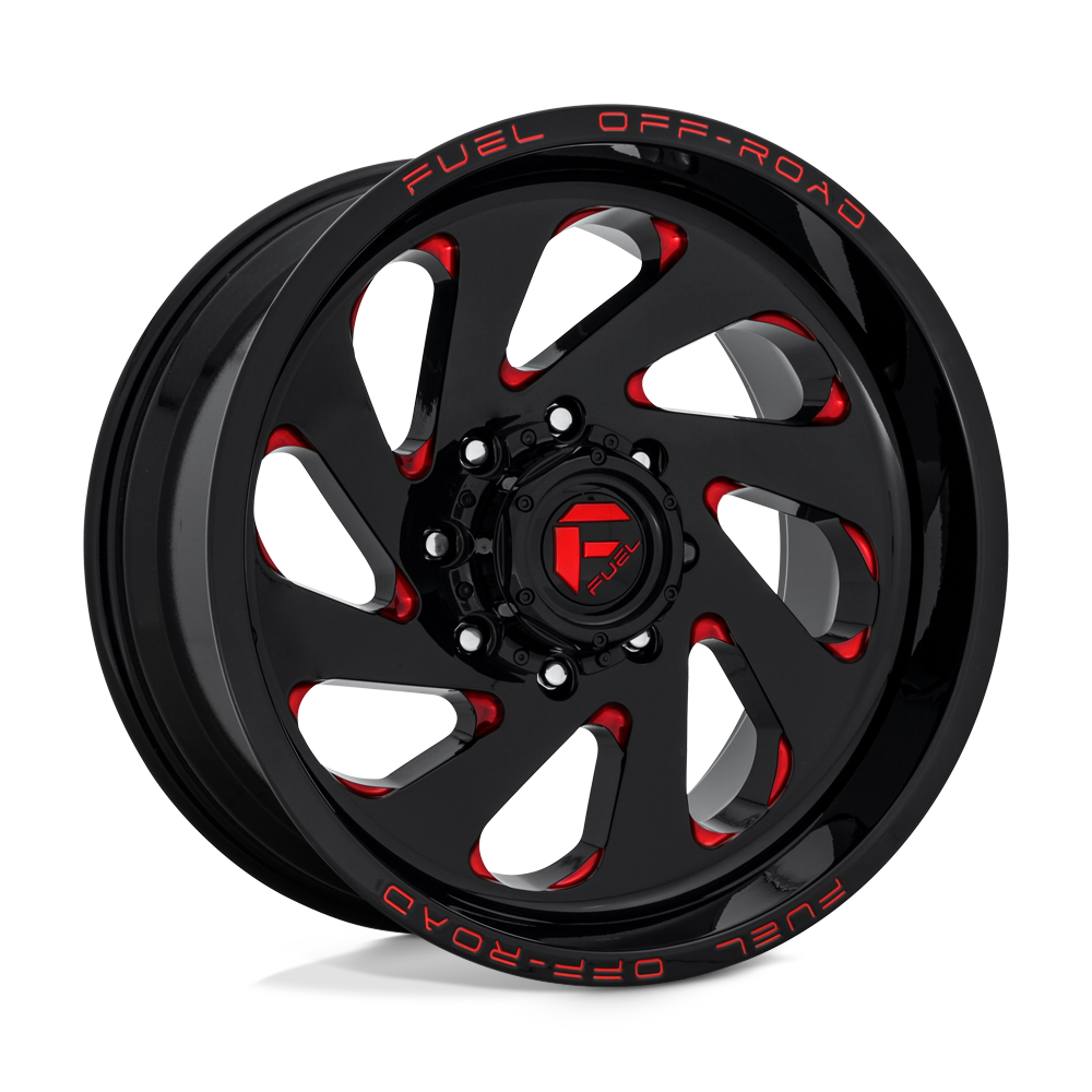 Fuel 1pc D638 Vortex 22x12 22x12 -45 Offset In Gloss Black Red Tinted Clear