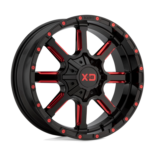Xd Xd838 Mammoth 20x9 20x9 18 Offset In Gloss Black Milled W/ Red Tint