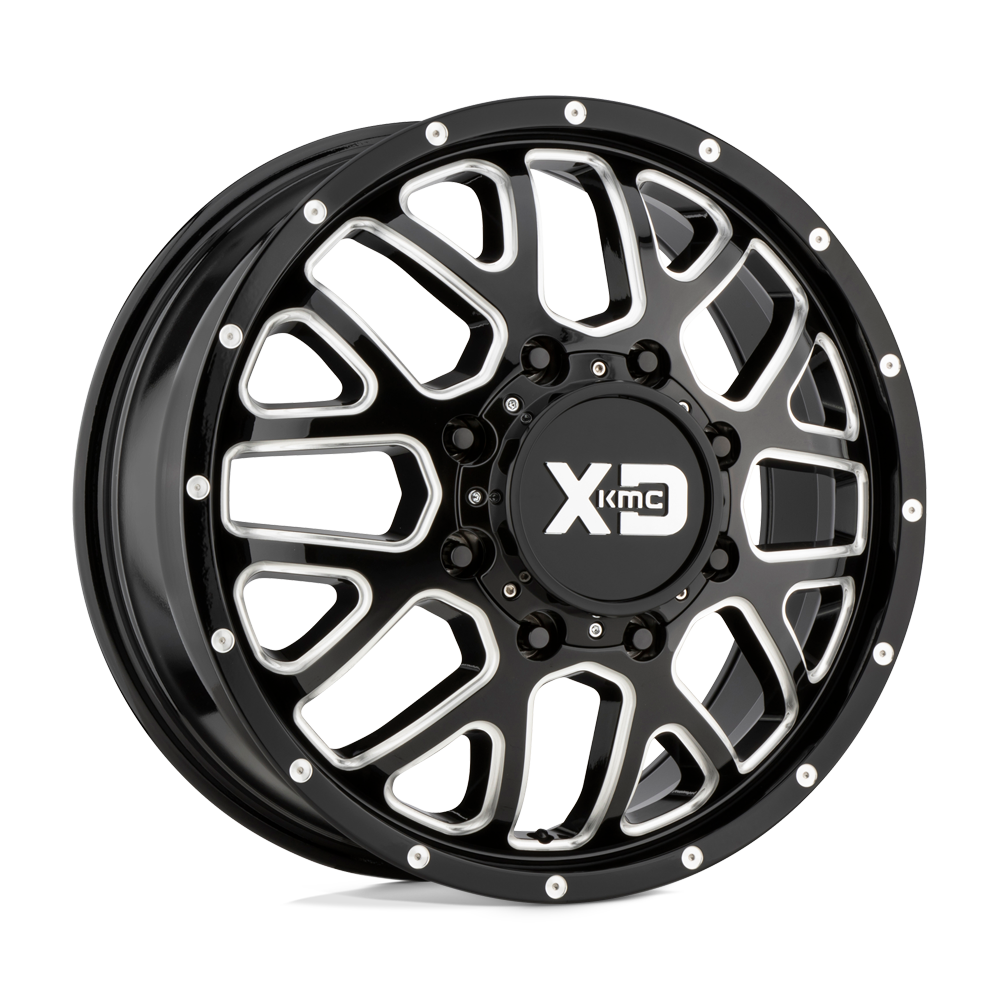 Xd Xd843 Grenade Dually 17x6.5 17x6.5 111 Offset In Gloss Black Milled - Front