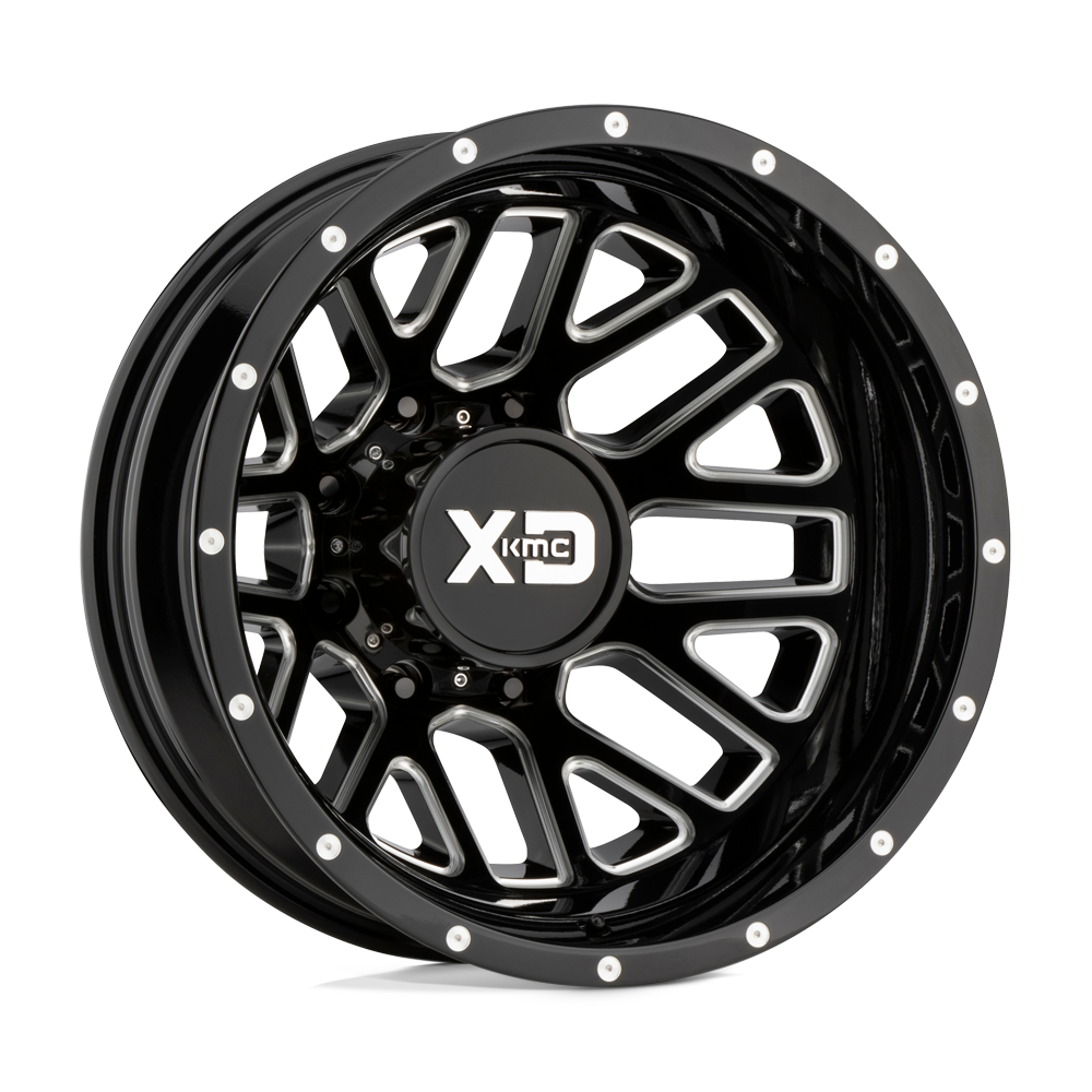 Xd Xd843 Grenade Dually 17x6.5 17x6.5 -155 Offset In Gloss Black Milled - Rear
