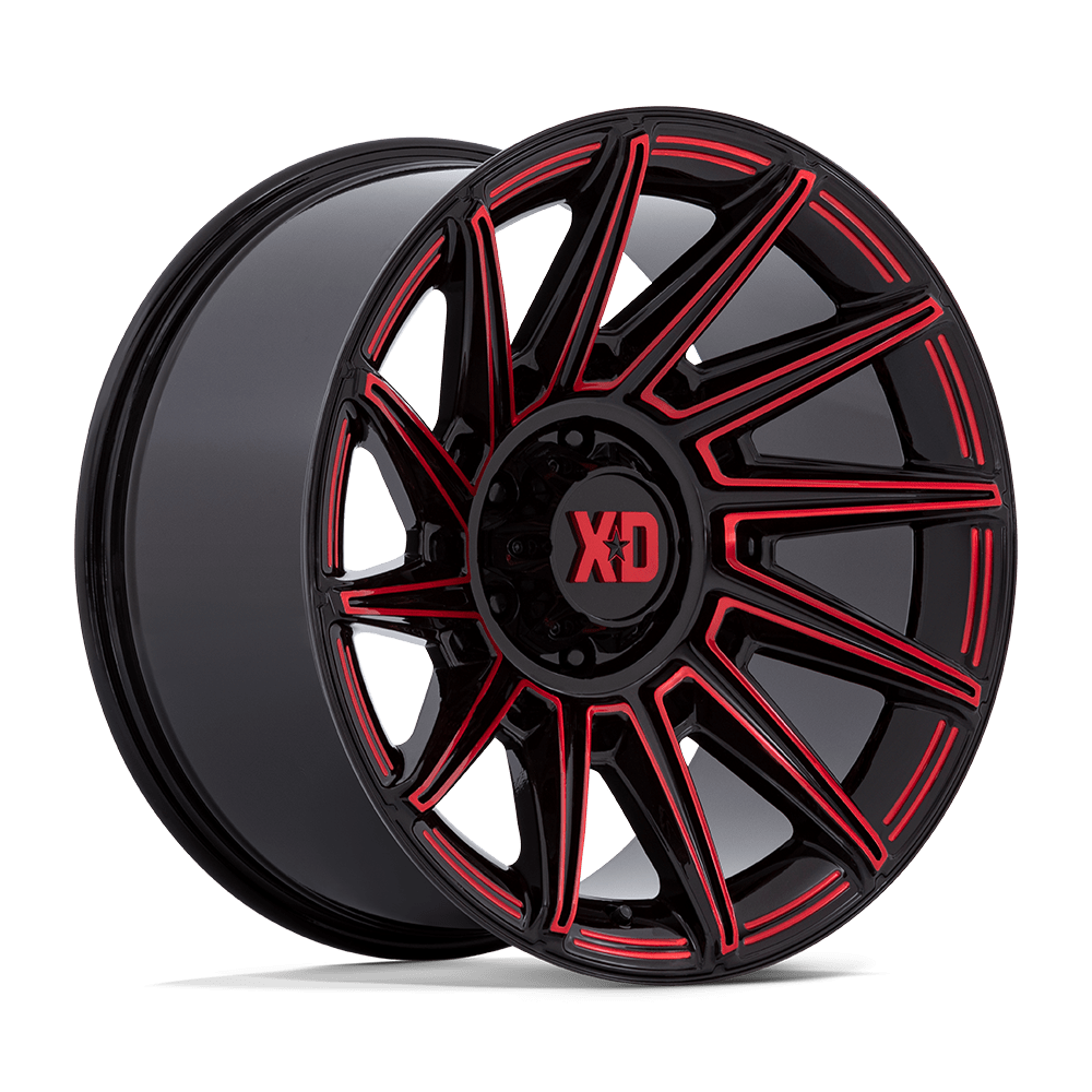 Xd Xd867 Specter 20x10 20x10 -18 Offset In Gloss Black W/ Red Tint