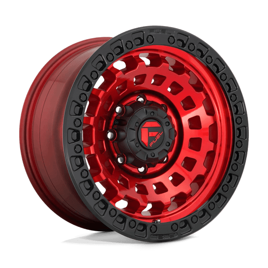 Fuel D632 Zephyr Wheels in Candy Red Black Bead Ring Finish