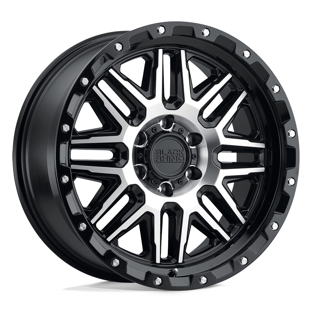 Black Rhino Alamo 20x9 20x9 12 Offset In Gloss Black W/ Machined Face & Stainless Bolts