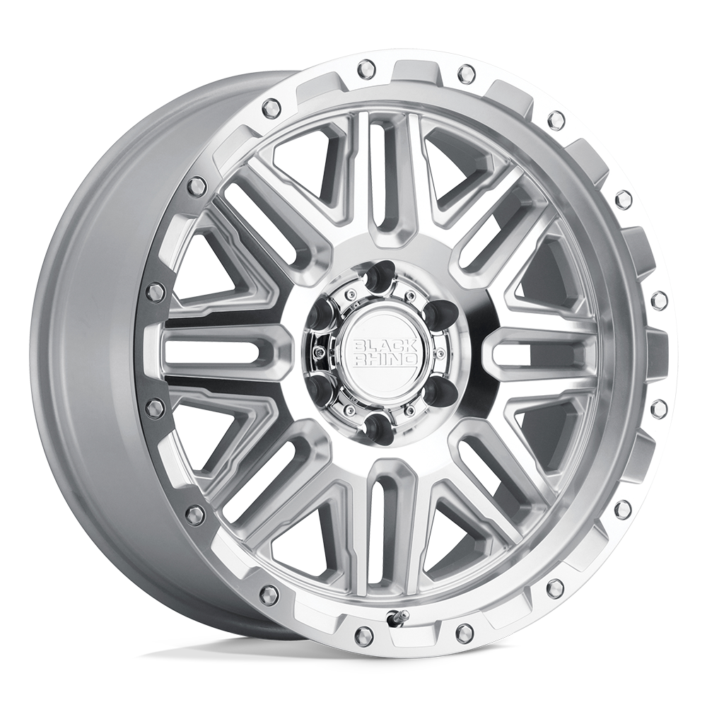 Black Rhino Alamo 20x9 20x9 12 Offset In Silver W/ Mirror Face & Stainless Bolts