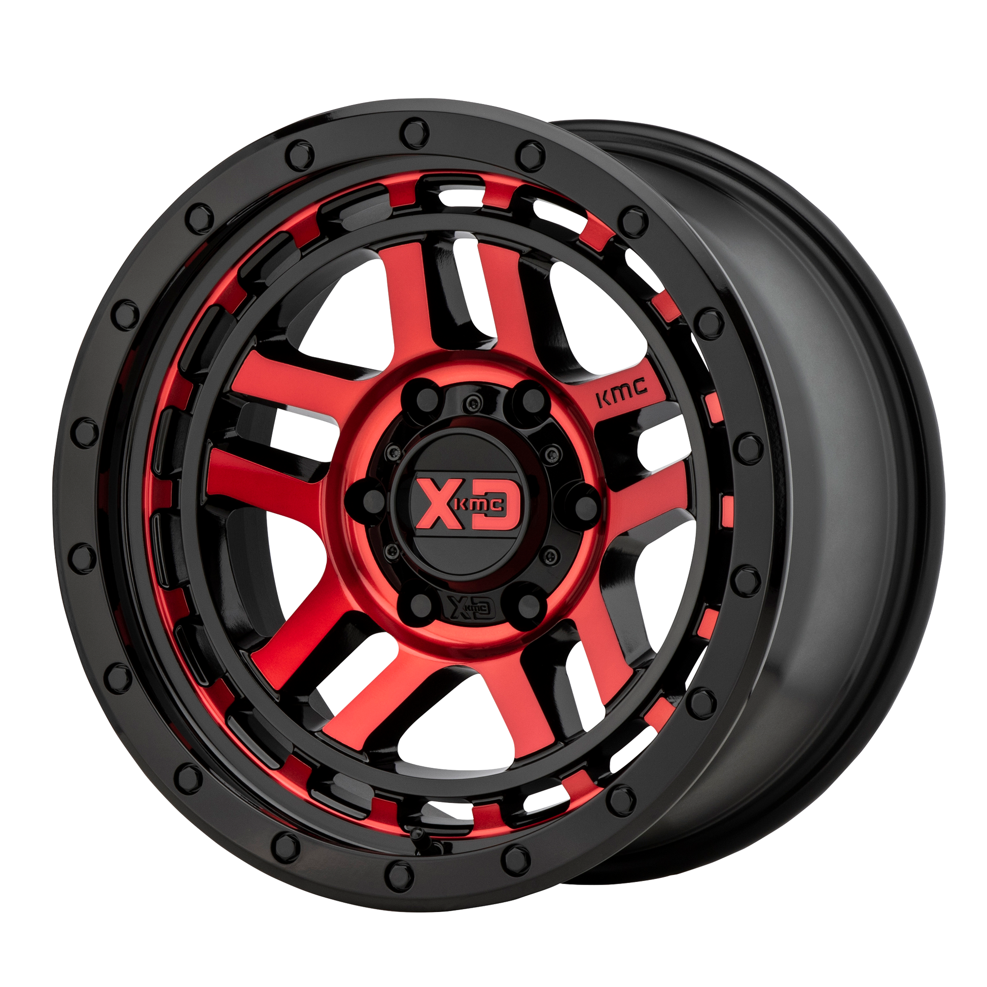 Xd Xd140 Recon 18x8.5 18x8.5 18 Offset In Gloss Black Machined W/ Red Tint
