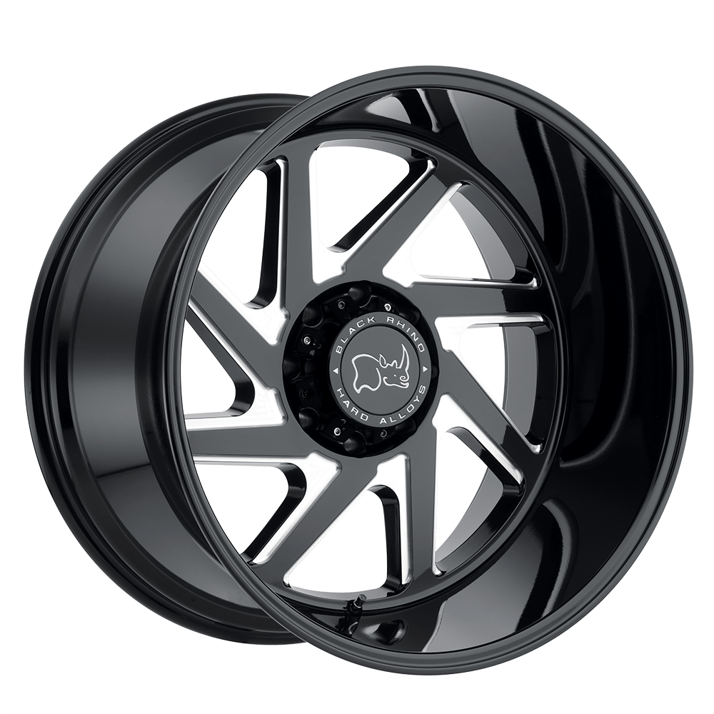 Black Rhino Swerve 24x14 24x14 -76 Offset In Gloss Black W/ Double Milled Spokes